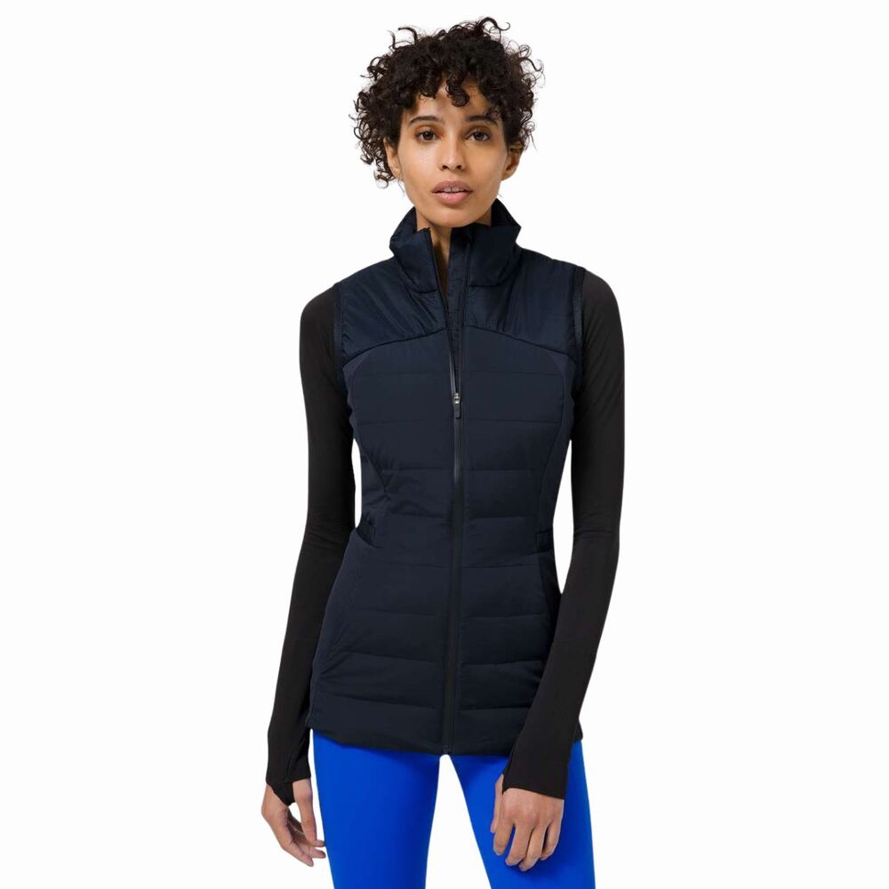 Lululemon Women Vest True Black Goose Down For It All Puffer Outdoor Size 14